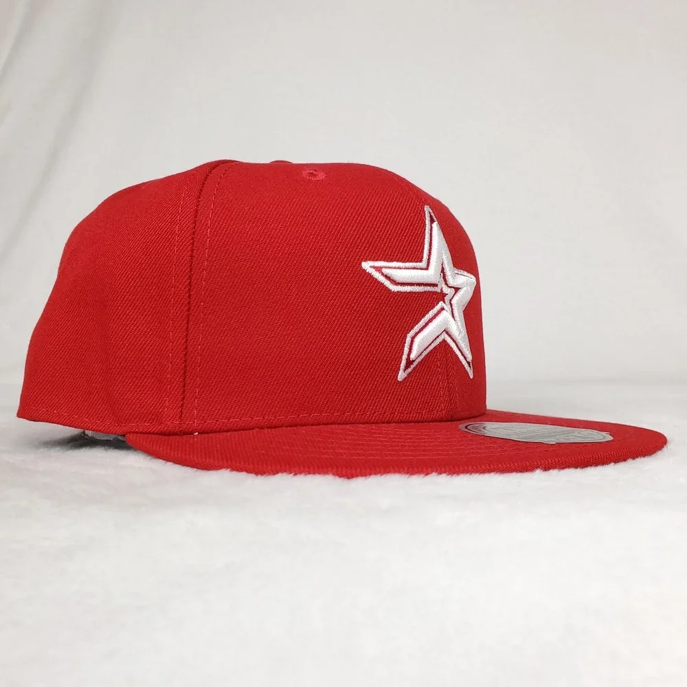 Houston Astros Mitchell & Ness MLB Fitted 7 3/4‎ Liberty Fit Hat Cap Red NWT